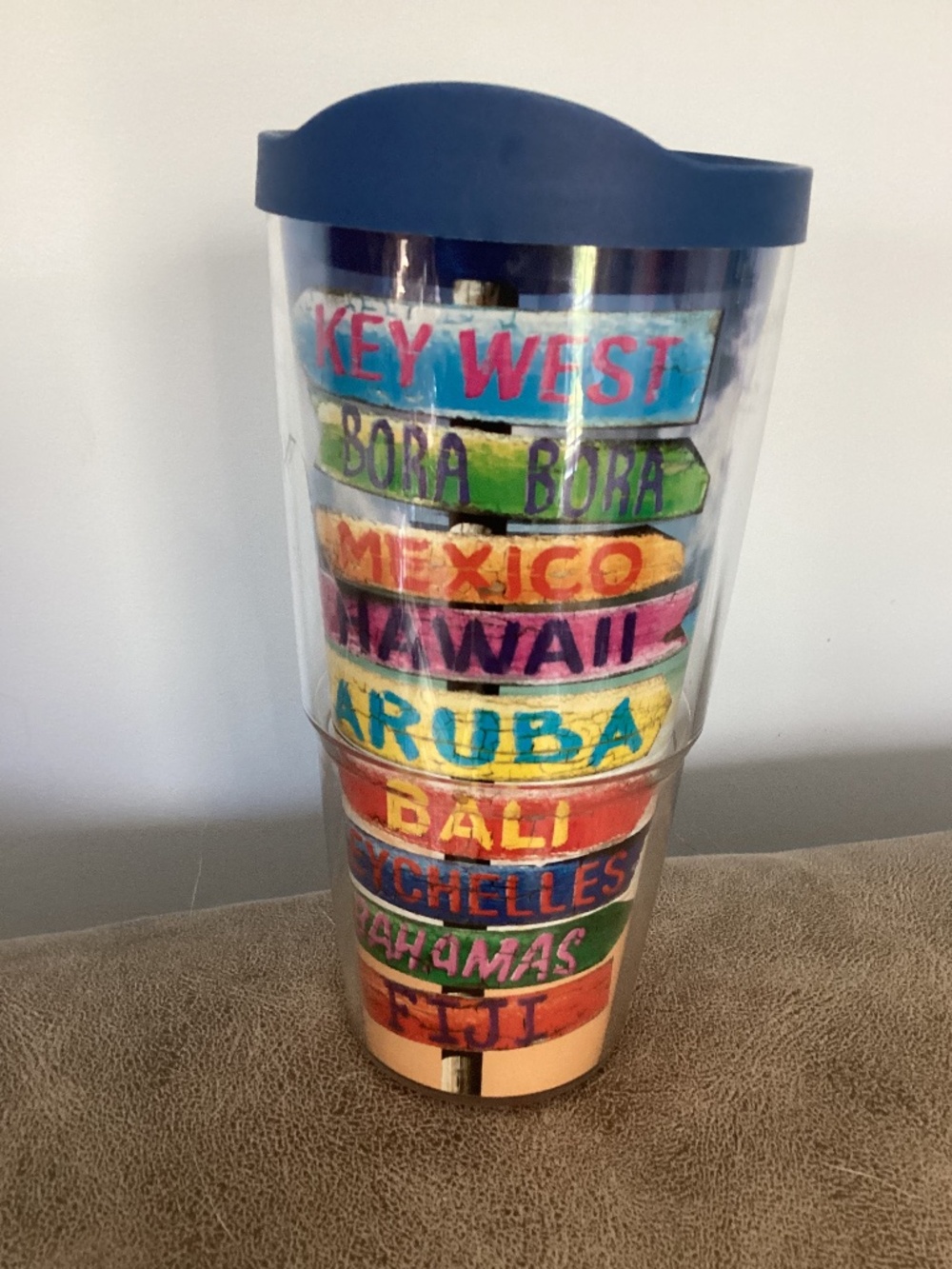 Beach theme Tervis 24 oz hot cold travel mug